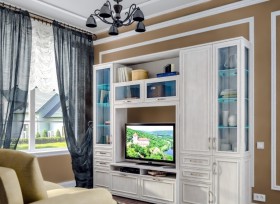 Модульная гостиная Флоренция (Дуб Сонома белый) в Чехове - chexov.katalogmebeli.com | фото 1