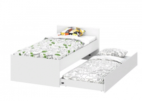 Модульная система "Токио" Кровать выкатная Белый текстурный / Белый текстурный в Чехове - chexov.katalogmebeli.com | фото 1