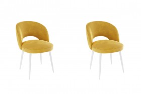 Набор стульев Моли 2 шт (жёлтый велюр/белый) в Чехове - chexov.katalogmebeli.com | фото 1