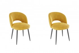 Набор стульев Моли 2 шт (жёлтый велюр/черный) в Чехове - chexov.katalogmebeli.com | фото