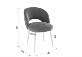 Набор стульев Моли 2 шт (серый велюр/белый) в Чехове - chexov.katalogmebeli.com | фото 2