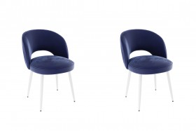 Набор стульев Моли 2 шт (синий велюр/белый) в Чехове - chexov.katalogmebeli.com | фото