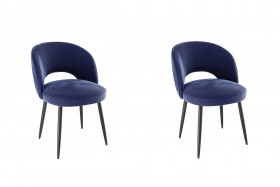 Набор стульев Моли 2 шт (синий велюр/черный) в Чехове - chexov.katalogmebeli.com | фото