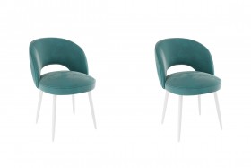 Набор стульев Моли 2 шт (зеленый велюр/белый) в Чехове - chexov.katalogmebeli.com | фото