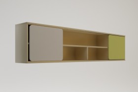 Полка между шкафами 1960 Эппл (Зеленый/Белый/корпус Клен) в Чехове - chexov.katalogmebeli.com | фото 2