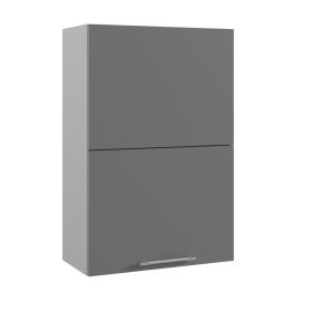 Ройс ВПГПМ 600 Шкаф верхний высокий Blum Aventos HF (Белый софт/корпус Серый) в Чехове - chexov.katalogmebeli.com | фото