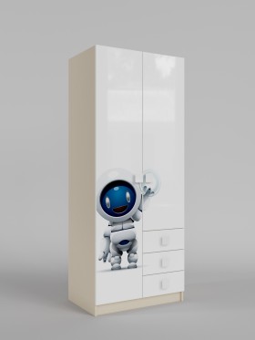 Шкаф 2-х створчатый с ящиками Санни (Белый/корпус Клен) в Чехове - chexov.katalogmebeli.com | фото