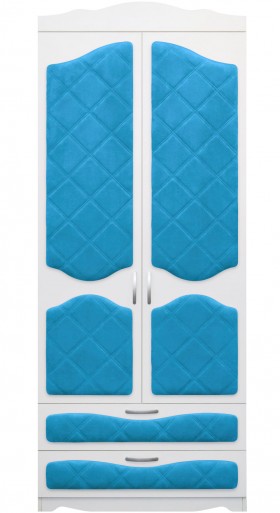Шкаф 2-х створчатый с ящиками серии Иллюзия 84 Ярко-голубой в Чехове - chexov.katalogmebeli.com | фото