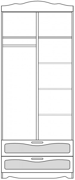 Шкаф 2-х створчатый с ящиками серии Иллюзия 99 Серый в Чехове - chexov.katalogmebeli.com | фото 4