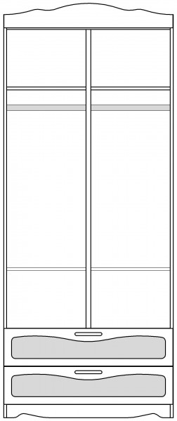 Шкаф 2-х створчатый с ящиками серии Иллюзия 99 Серый в Чехове - chexov.katalogmebeli.com | фото 5