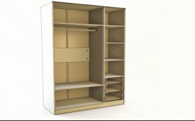 Шкаф 3-х створчатый с ящиками Бэлла (Выбеленное дерево/Белый) в Чехове - chexov.katalogmebeli.com | фото 3