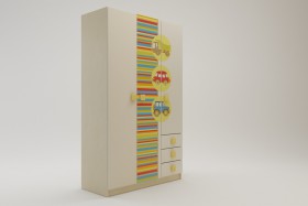Шкаф 3-х створчатый с ящиками Клаксон (Бежевый/корпус Клен) в Чехове - chexov.katalogmebeli.com | фото 1