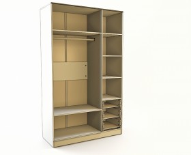 Шкаф 3-х створчатый с ящиками Клаксон без машинок (Белый/корпус Клен) в Чехове - chexov.katalogmebeli.com | фото 2