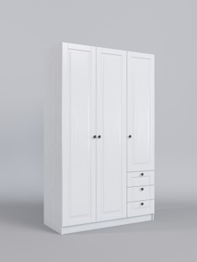 Шкаф 3-х створчатый с ящиками Классика (Белый/корпус Выбеленное дерево) в Чехове - chexov.katalogmebeli.com | фото 1