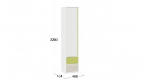 Шкаф для белья комбинированный «Сканди» Дуб Гарден/Белый/Зеленый в Чехове - chexov.katalogmebeli.com | фото 4