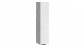 Шкаф для белья с 1 глухой дверью «Эмбер» Дуб Гамильтон/Белый глянец в Чехове - chexov.katalogmebeli.com | фото