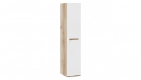 Шкаф для белья с 1-ой дверью «Фьюжн» Дуб Делано/Белый глянец в Чехове - chexov.katalogmebeli.com | фото 1