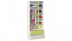 Шкаф для одежды комбинированный «Сканди» Дуб Гарден/Белый/Зеленый в Чехове - chexov.katalogmebeli.com | фото 4