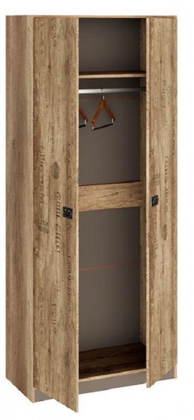 Шкаф для одежды «Пилигрим» (Дуб Каньон светлый, Фон серый) в Чехове - chexov.katalogmebeli.com | фото 2