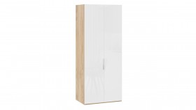 Шкаф для одежды с 2 глухими дверями «Эмбер» Яблоня Беллуно/Белый глянец в Чехове - chexov.katalogmebeli.com | фото