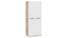 Шкаф для одежды с 2-мя дверями «Фьюжн» Дуб Делано/Белый глянец в Чехове - chexov.katalogmebeli.com | фото 1