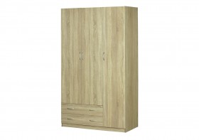 Шкаф для платья и белья 3-х дверный без зеркала Дуб Сонома в Чехове - chexov.katalogmebeli.com | фото