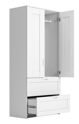 Шкаф двухдверный Сириус с 2 ящиками белый в Чехове - chexov.katalogmebeli.com | фото 2
