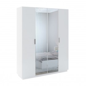 Шкаф с зер. 4 двери М22 Спальня Тиффани (белый текстурный) в Чехове - chexov.katalogmebeli.com | фото 1