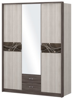 Шкаф трехстворчаты с зеркалом Шк68.1 Николь в Чехове - chexov.katalogmebeli.com | фото