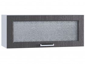 Шкаф верхний горизонтальный со стеклом 800, ШВГС 800 (Клен серый/корпус белый) в Чехове - chexov.katalogmebeli.com | фото