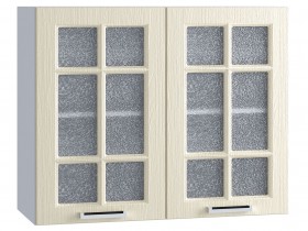 Шкаф верхний со стеклом 800, ШВС 800 (Клен кремовый/корпус белый) в Чехове - chexov.katalogmebeli.com | фото