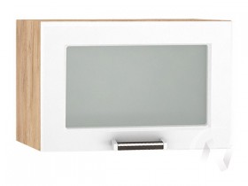 Шкаф верхний со стеклом Прага ШВГС 500 (Белое дерево/корпус дуб крафт золотой) в Чехове - chexov.katalogmebeli.com | фото