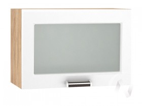 Шкаф верхний со стеклом Прага ШВГС 609 (Белое дерево/корпус дуб крафт золотой) в Чехове - chexov.katalogmebeli.com | фото
