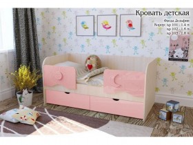 Соня Кровать детская 2 ящика 1.6 Розовый глянец в Чехове - chexov.katalogmebeli.com | фото