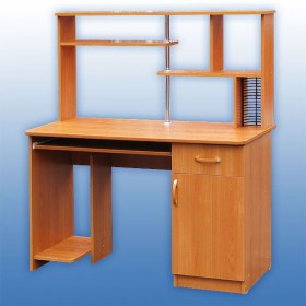 Компьютерный стол 1 с надстройкой (Венге/Дуб выбеленный) в Чехове - chexov.katalogmebeli.com | фото 3