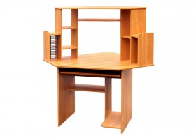 Угловой компьютерный стол (Вишня Оксфорд) в Чехове - chexov.katalogmebeli.com | фото