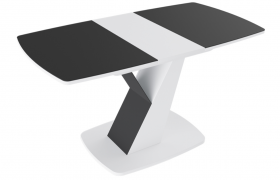 Стол обеденный «Гарда» Тип 1 (Белый/Стекло матовое черный графит) в Чехове - chexov.katalogmebeli.com | фото 5