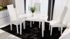 Стол обеденный «Портофино» (Белый глянец/Стекло белое) в Чехове - chexov.katalogmebeli.com | фото
