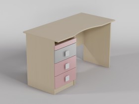 Стол (столешница с выемкой) Грэйси (Розовый/Серый/корпус Клен) в Чехове - chexov.katalogmebeli.com | фото