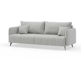 Валериан диван трёхместный прямой Светло-серый, ткань RICO FLEX 108 в Чехове - chexov.katalogmebeli.com | фото