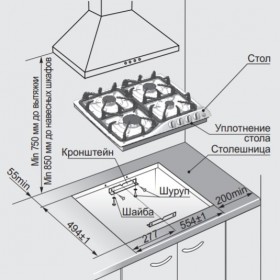 Вырез под варочную поверхность (без подключения) в Чехове - chexov.katalogmebeli.com | фото